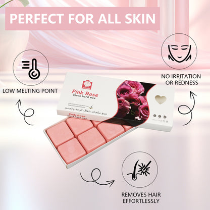 Wax Blocks for Hair Removal Sensitive Skin with Rose Formula, Perfect for Full Body, Facial, Brazilian Bikini, and Legs